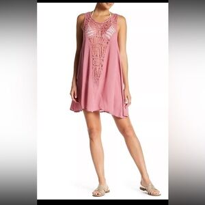 O’Neill Pink Sophie Crochet Swim Cover Up